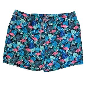 Swim Trunks Mens Tropical Print XXL FLAMINGO fun beach surf short NEW with tags